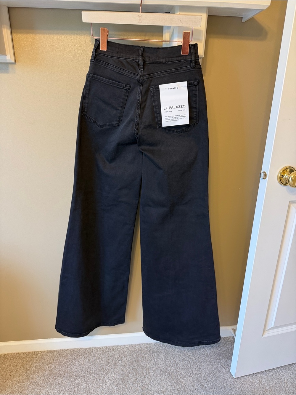 Frame Denim Black Wide-Leg High-Rise Jeans - Picture 2 of 3
